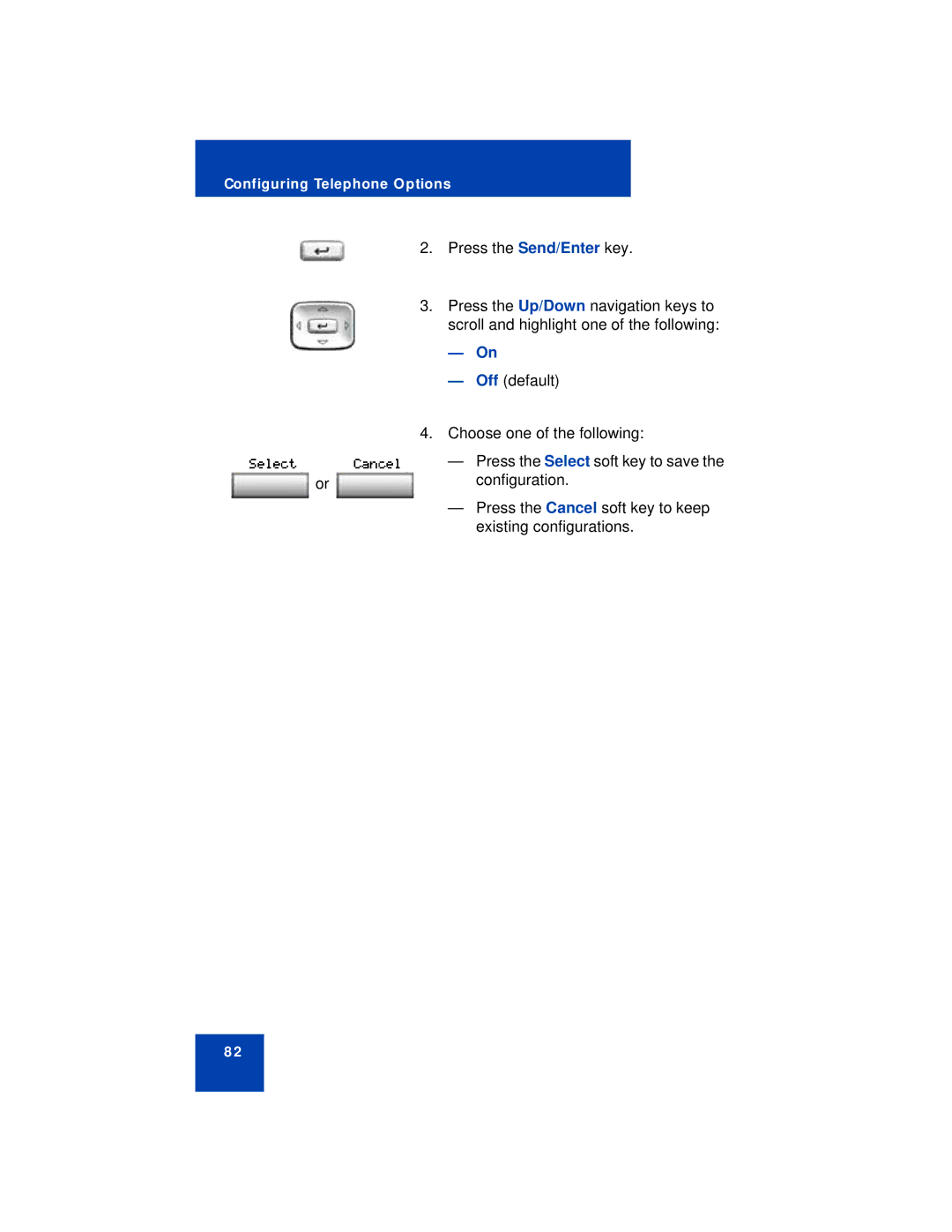 Avaya 1150E manual Configuring Telephone Options 