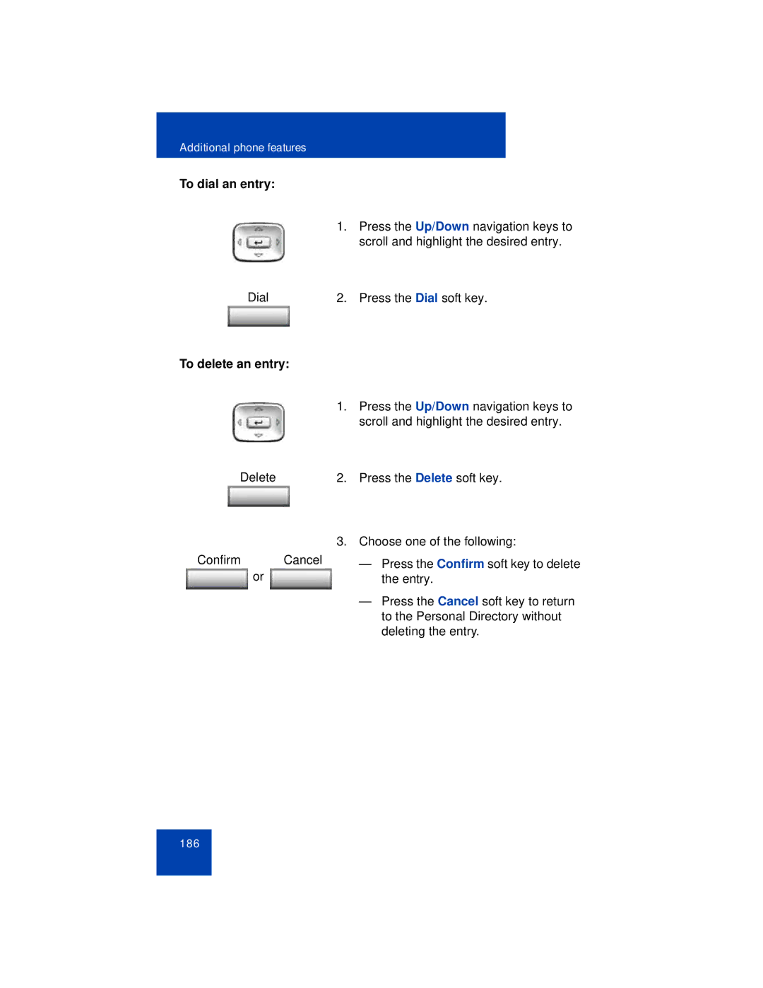 Avaya 1165E manual To dial an entry 