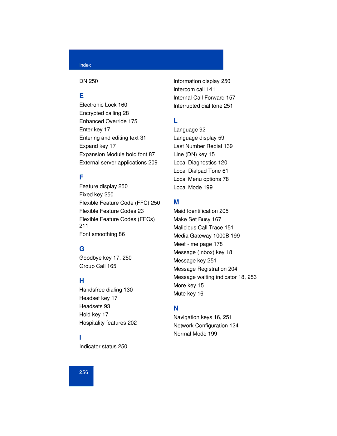 Avaya 1165E manual 256 