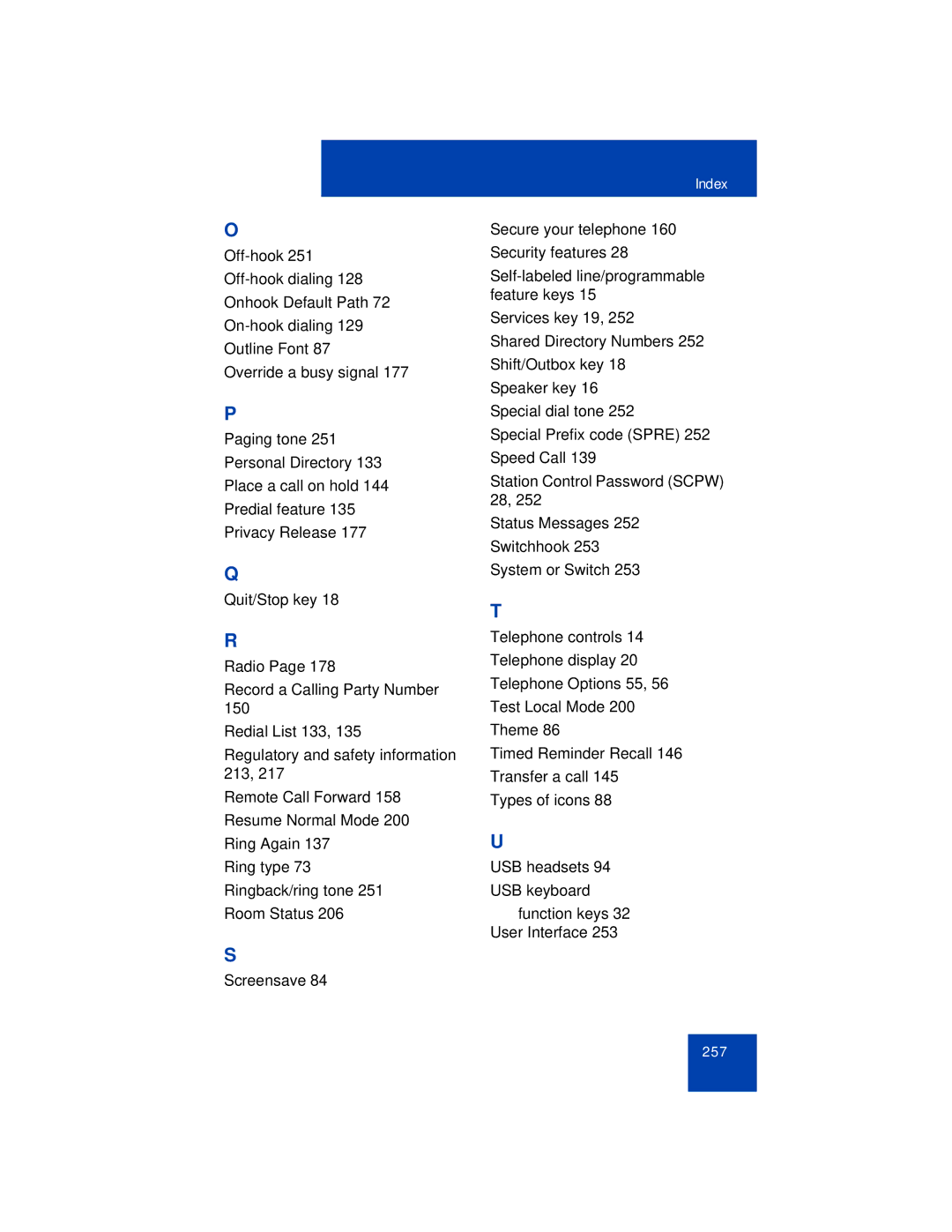 Avaya 1165E manual 257 