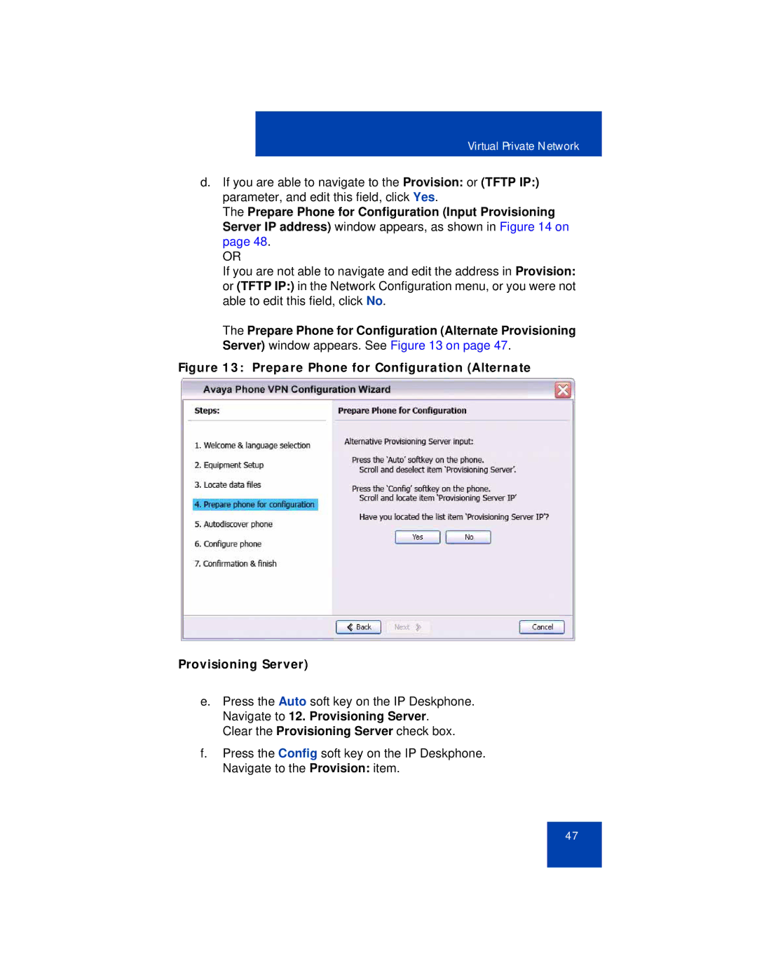 Avaya 1165E manual Virtual Private Network 