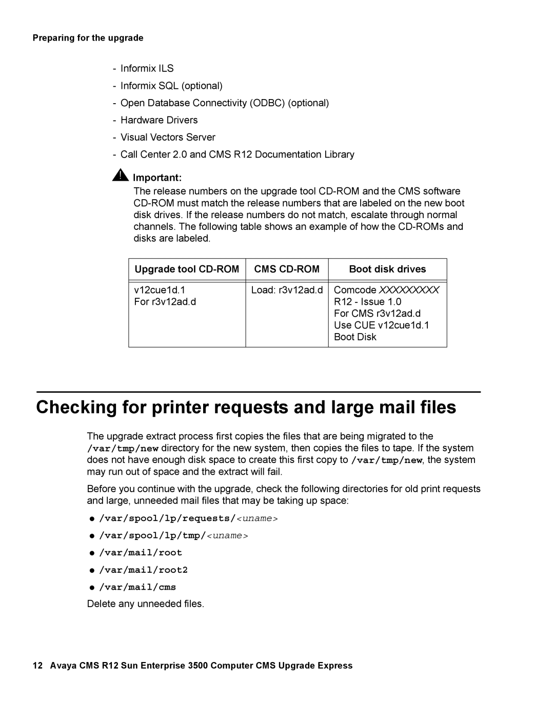 Avaya 12 manual Checking for printer requests and large mail files, Cms Cd-Rom 