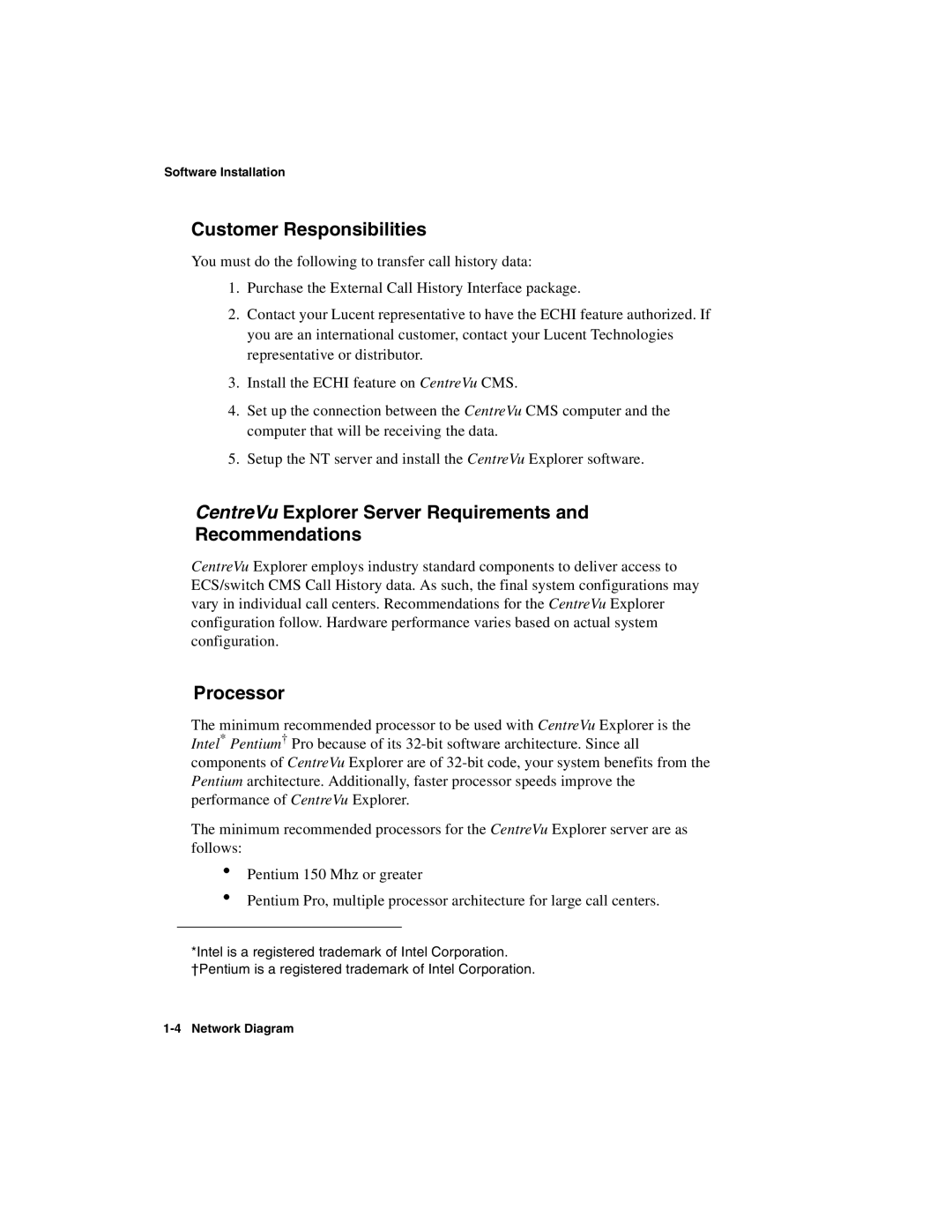 Avaya 1.2 manual Customer Responsibilities, CentreVu Explorer Server Requirements Recommendations, Processor 