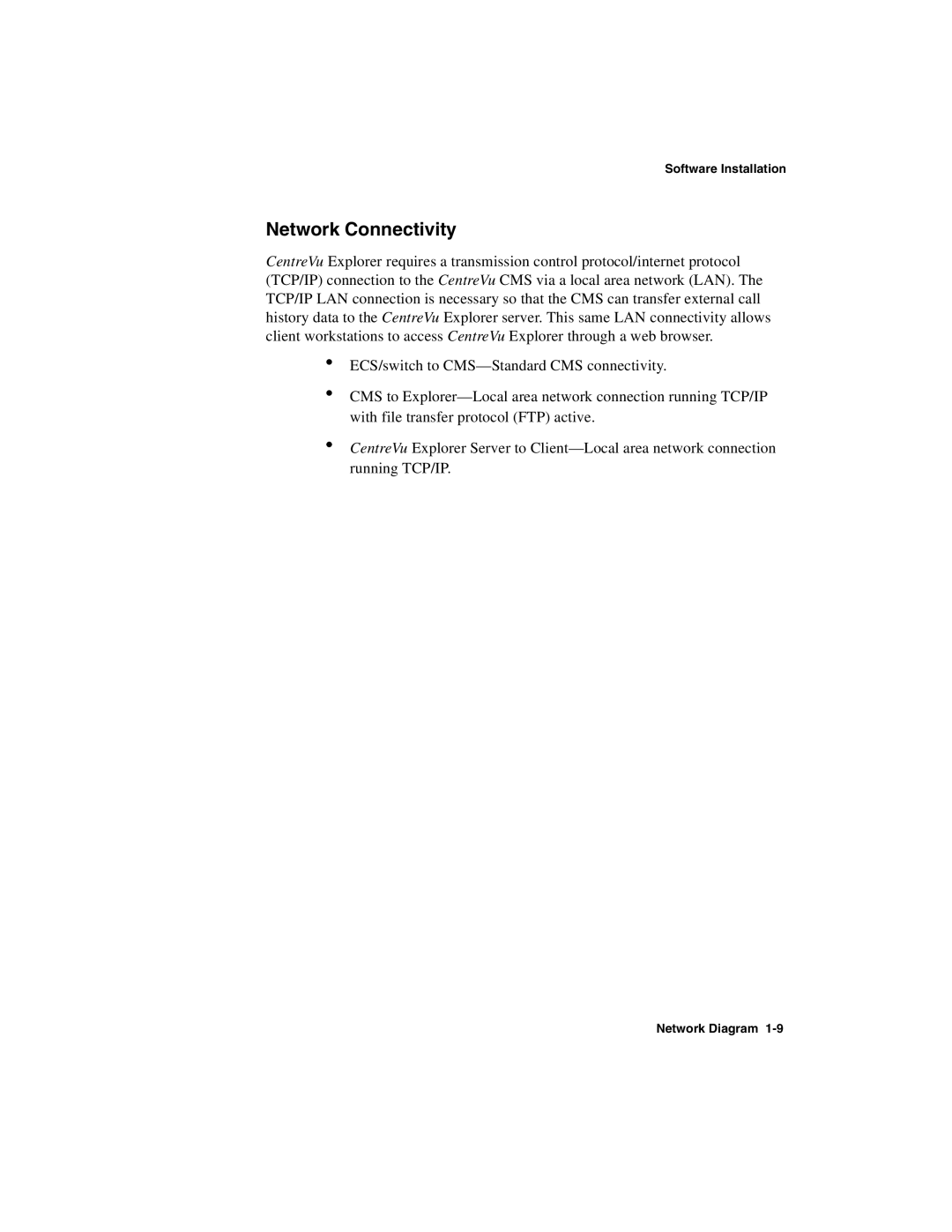 Avaya 1.2 manual Network Connectivity 