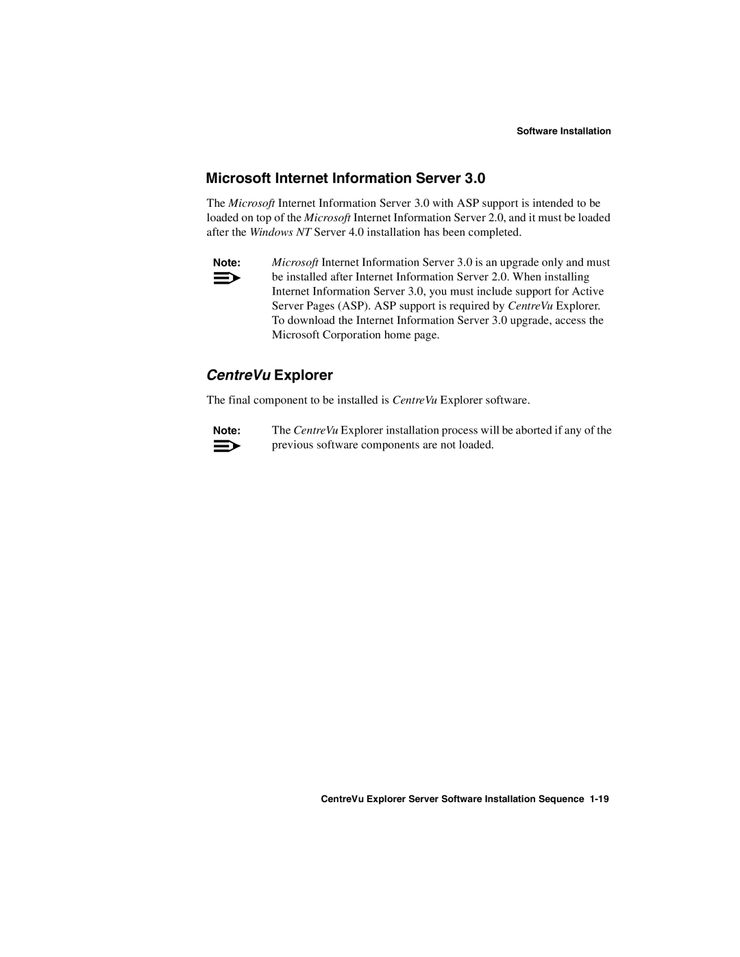 Avaya 1.2 manual Microsoft Internet Information Server, CentreVu Explorer 