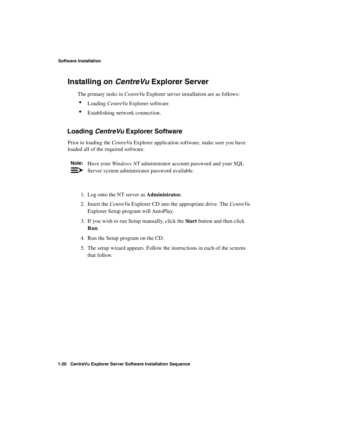 Avaya 1.2 manual Installing on CentreVu Explorer Server, Loading CentreVu Explorer Software 