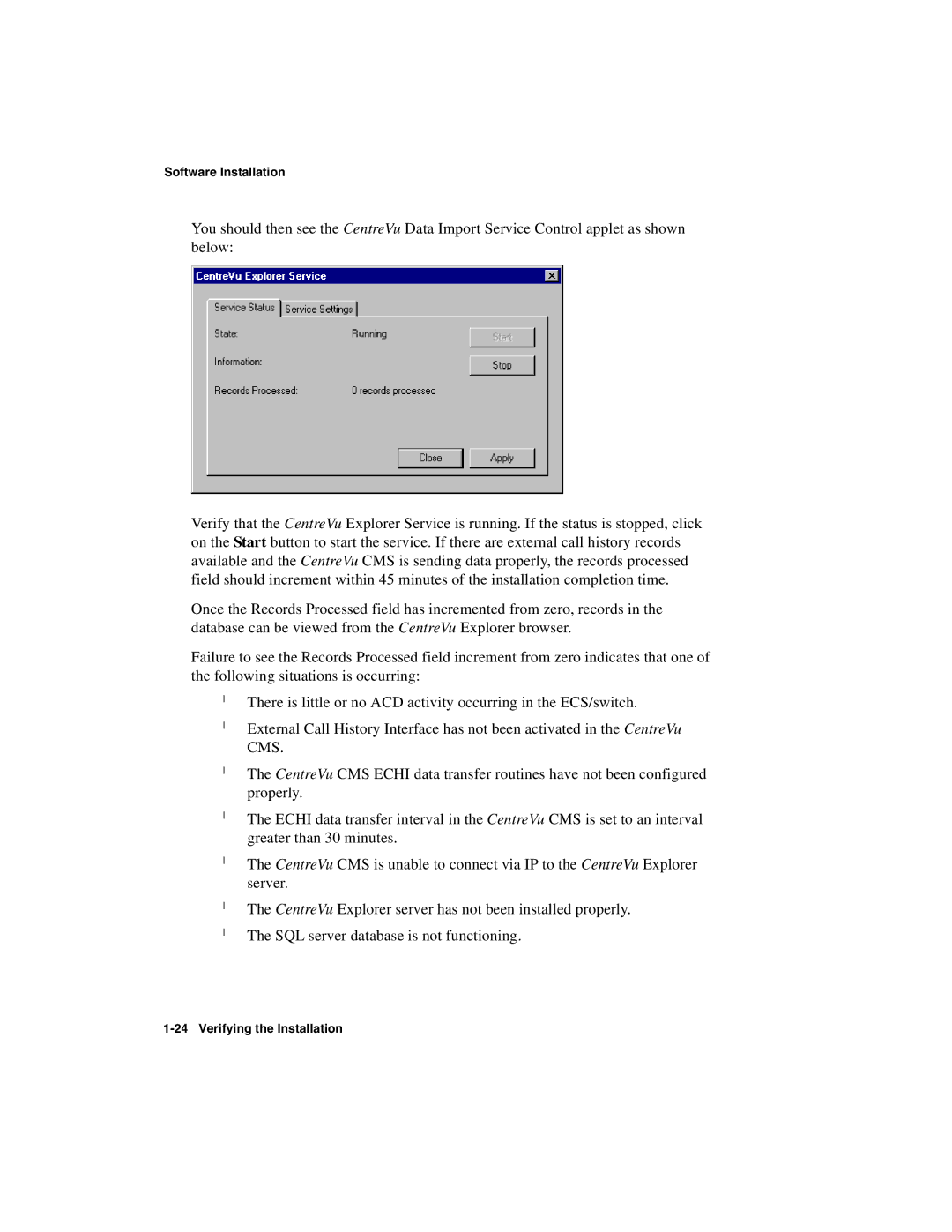 Avaya 1.2 manual Software Installation 