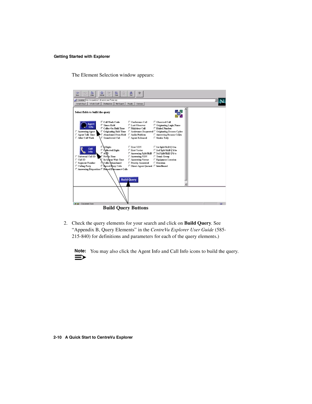 Avaya 1.2 manual Build Query Buttons 