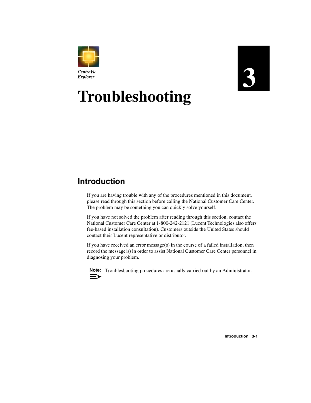 Avaya 1.2 manual Troubleshooting, Introduction 