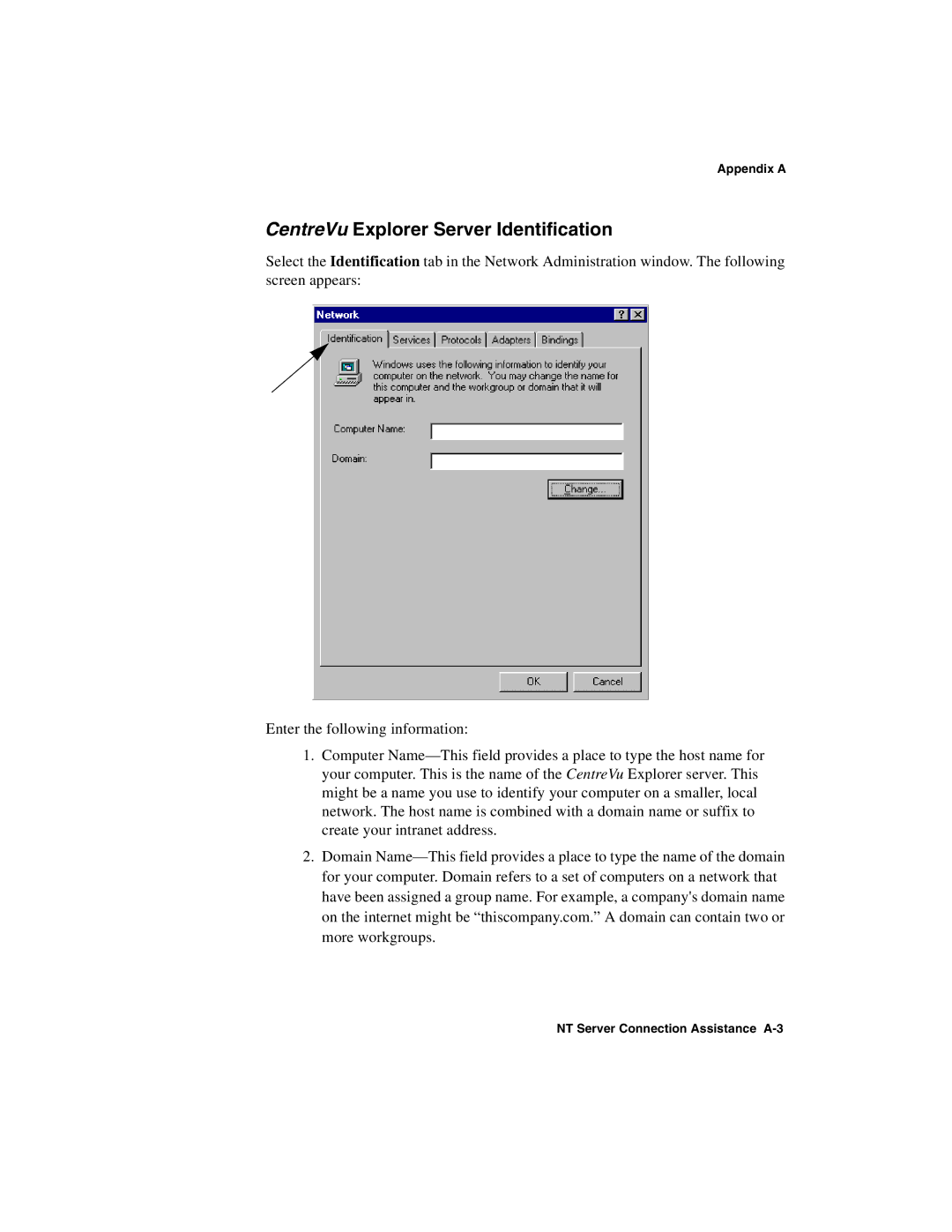 Avaya 1.2 manual CentreVu Explorer Server Identification 