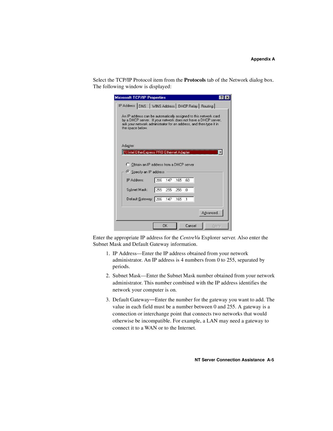 Avaya 1.2 manual NT Server Connection Assistance A-5 