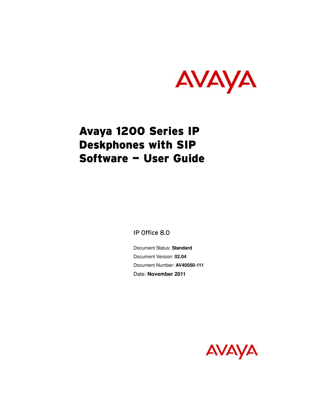 Avaya 1200 manual IP Office, Date November 