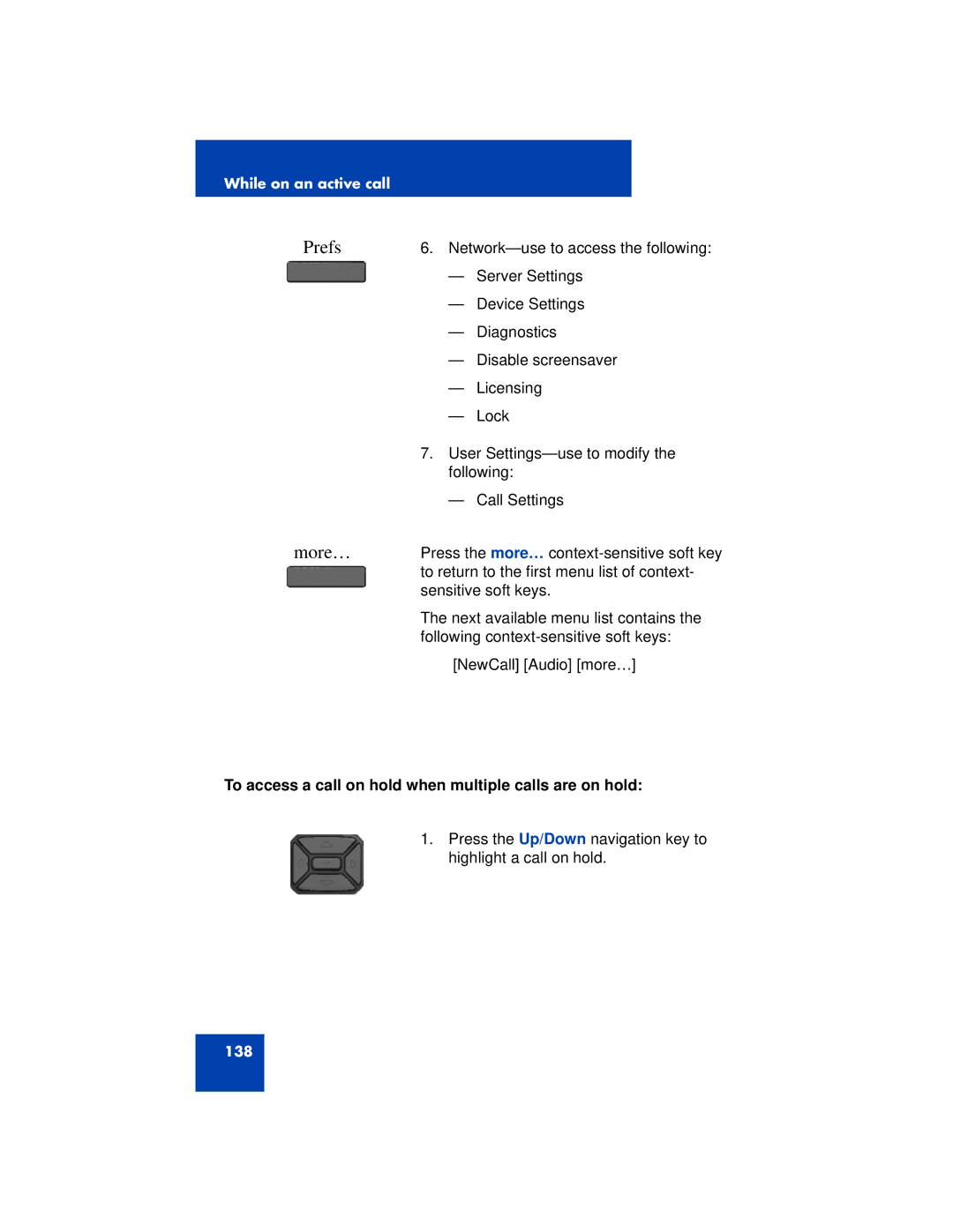 Avaya 1200 manual To access a call on hold when multiple calls are on hold 