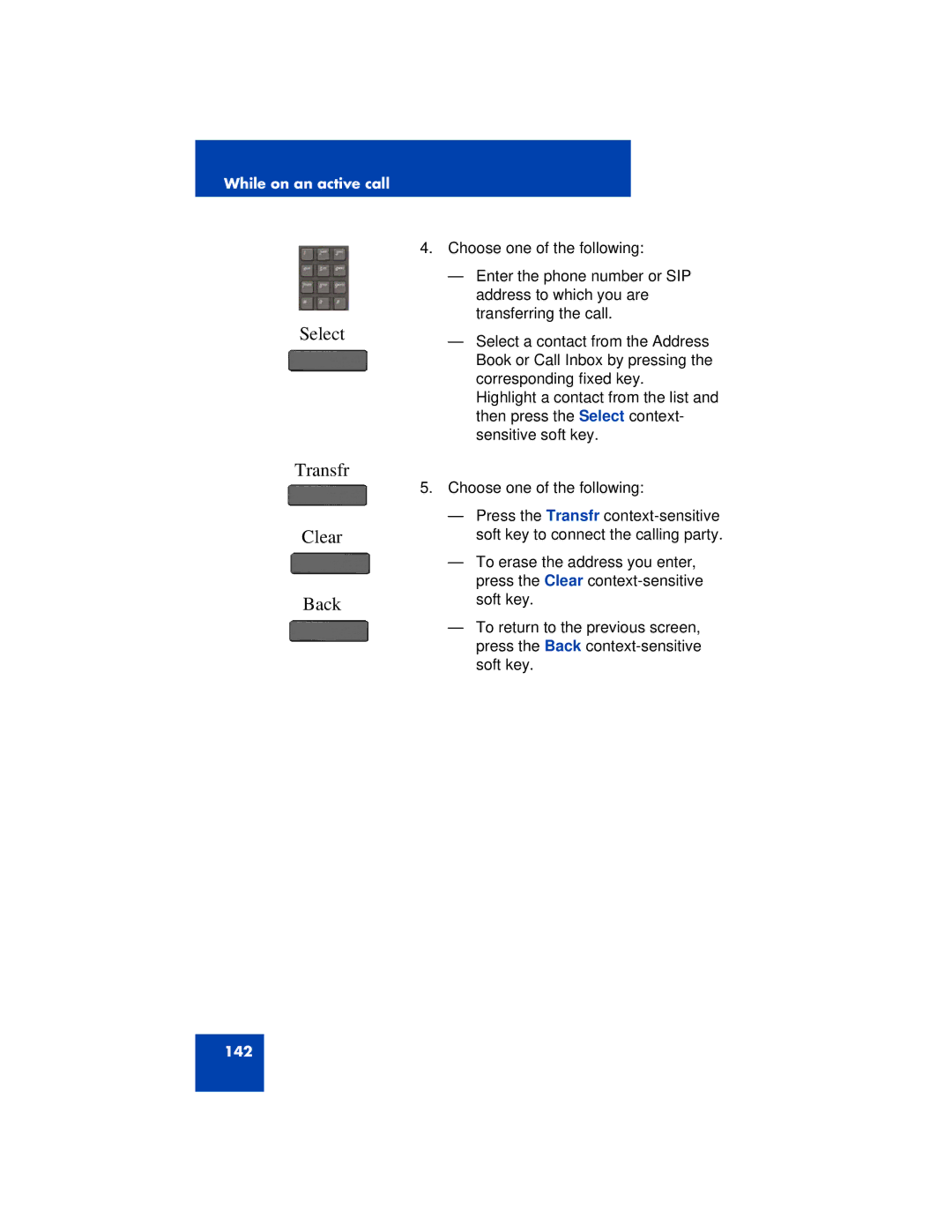 Avaya 1200 manual Transfr, Clear 