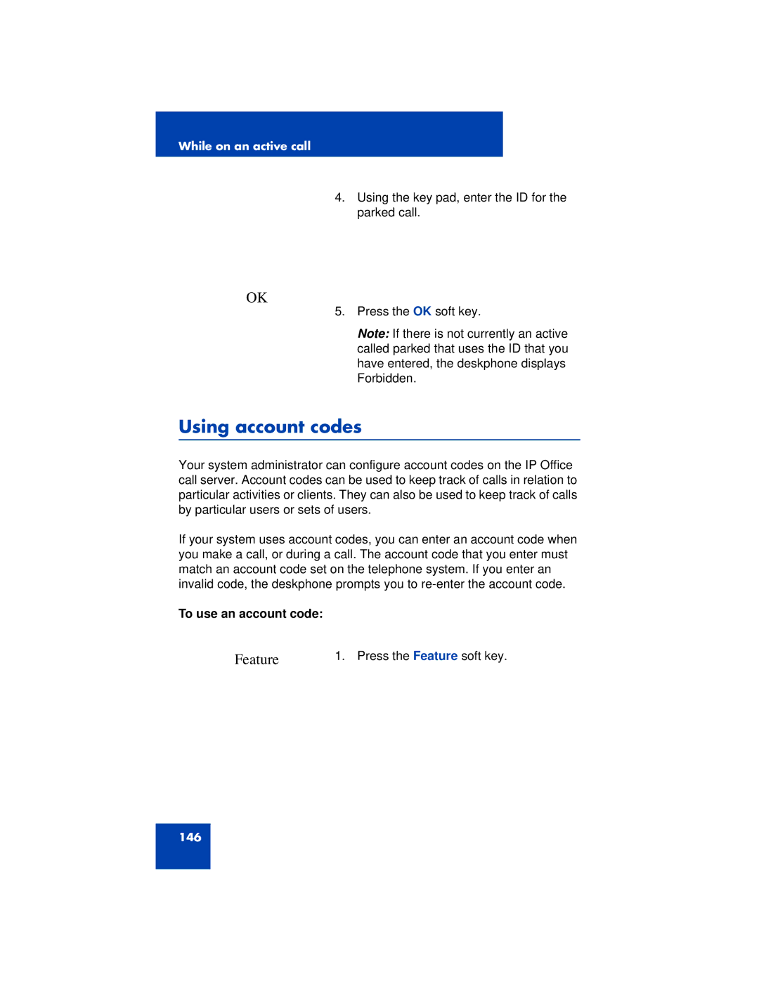 Avaya 1200 manual Using account codes, To use an account code 