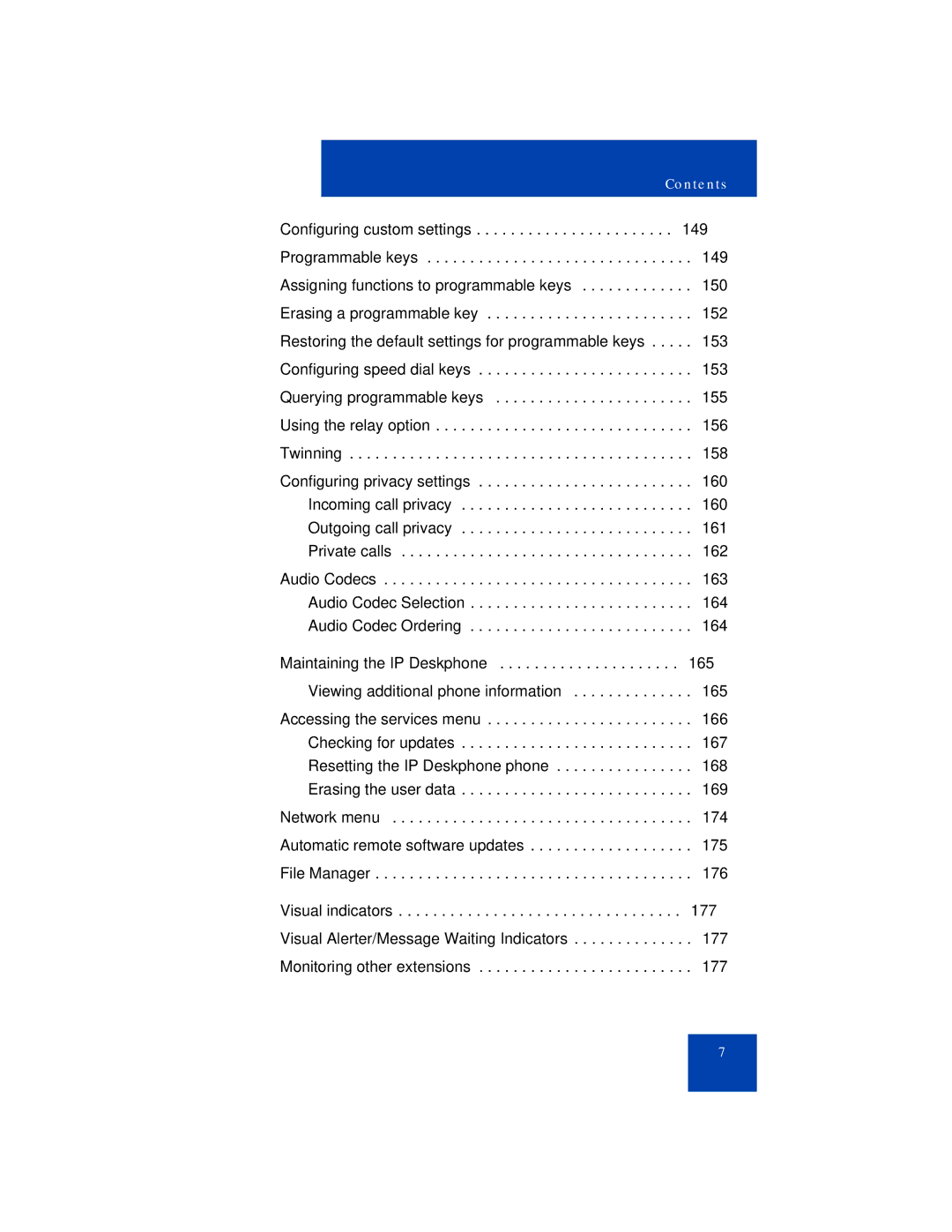 Avaya 1200 manual Configuring custom settings, Maintaining the IP Deskphone, Visual indicators 