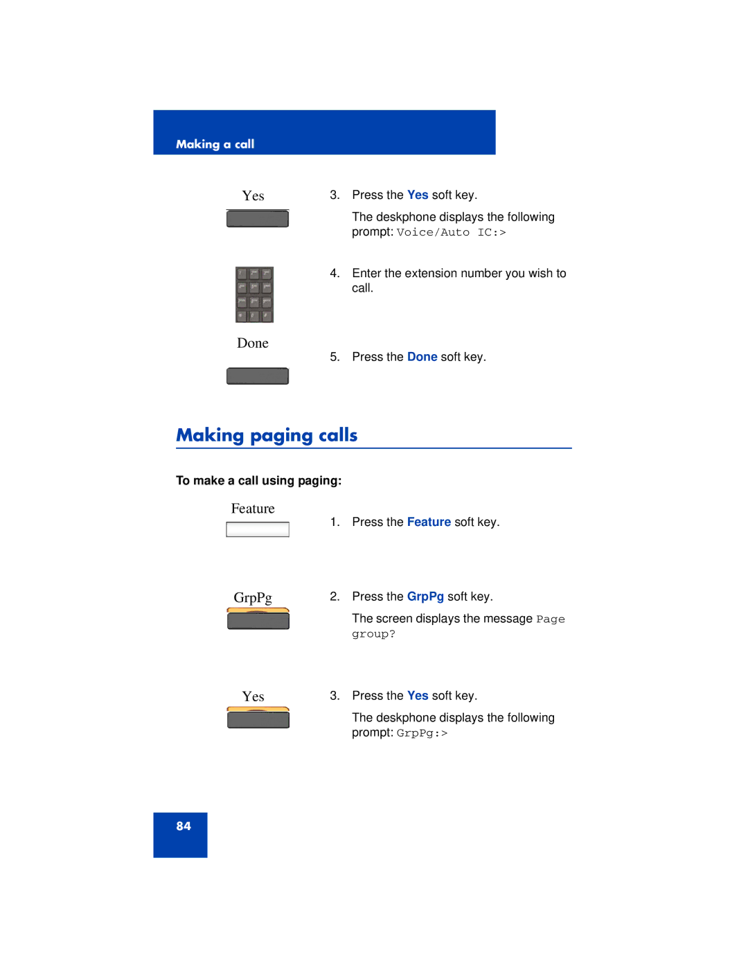 Avaya 1200 manual Making paging calls, GrpPg, To make a call using paging 