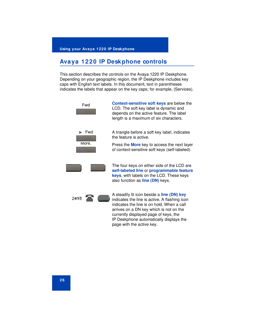 Avaya manual Avaya 1220 IP Deskphone controls 