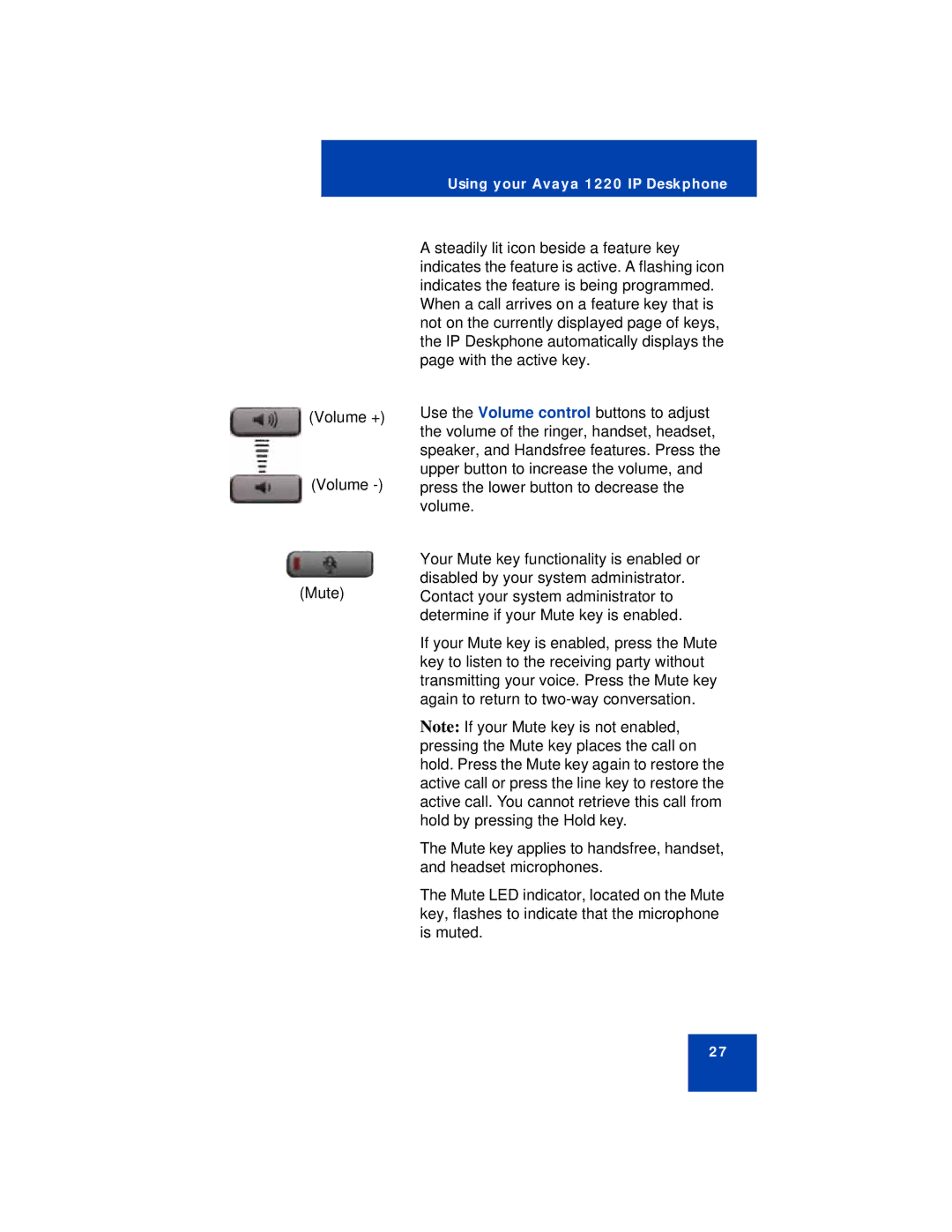 Avaya manual Using your Avaya 1220 IP Deskphone 