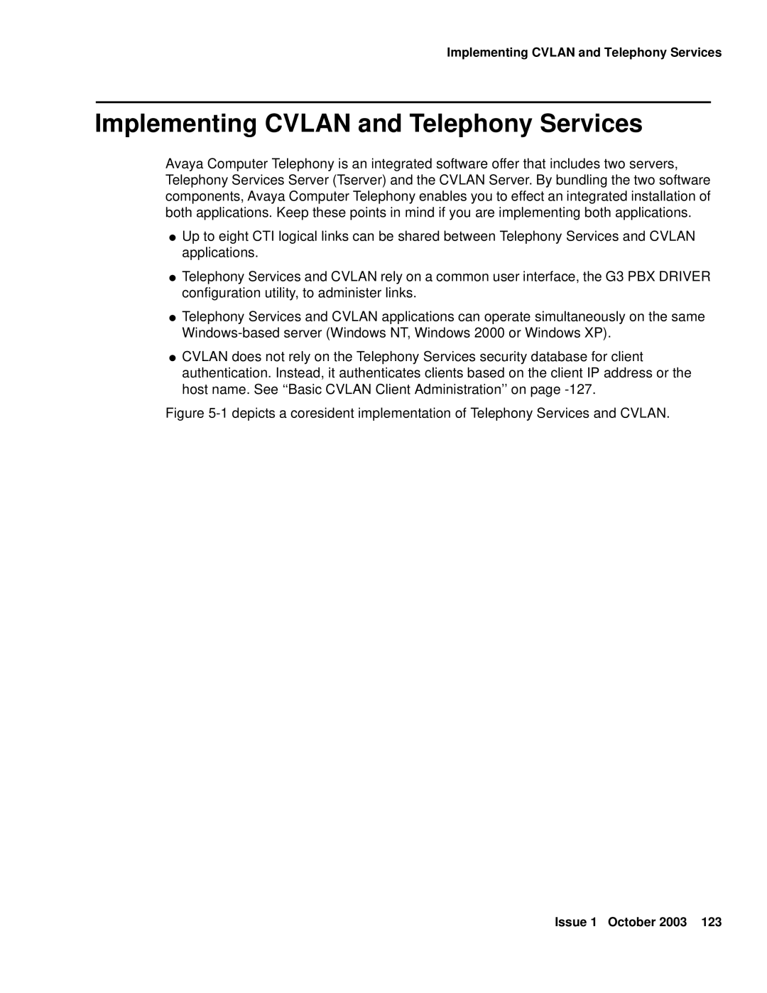 Avaya 1.3 manual Implementing Cvlan and Telephony Services 