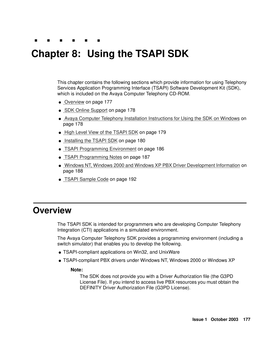 Avaya 1.3 manual Using the Tsapi SDK 