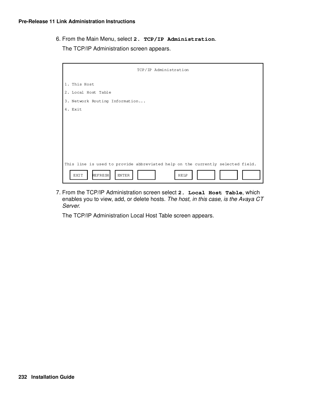 Avaya 1.3 manual Pre-Release 11 Link Administration Instructions 