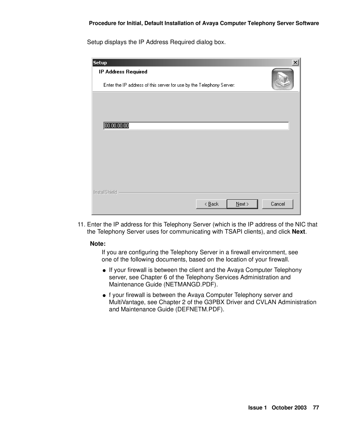 Avaya 1.3 manual Issue 1 October 2003 