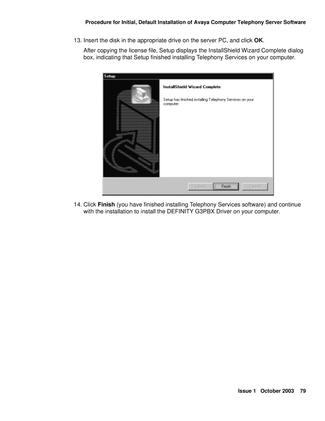 Avaya 1.3 manual Issue 1 October 2003 