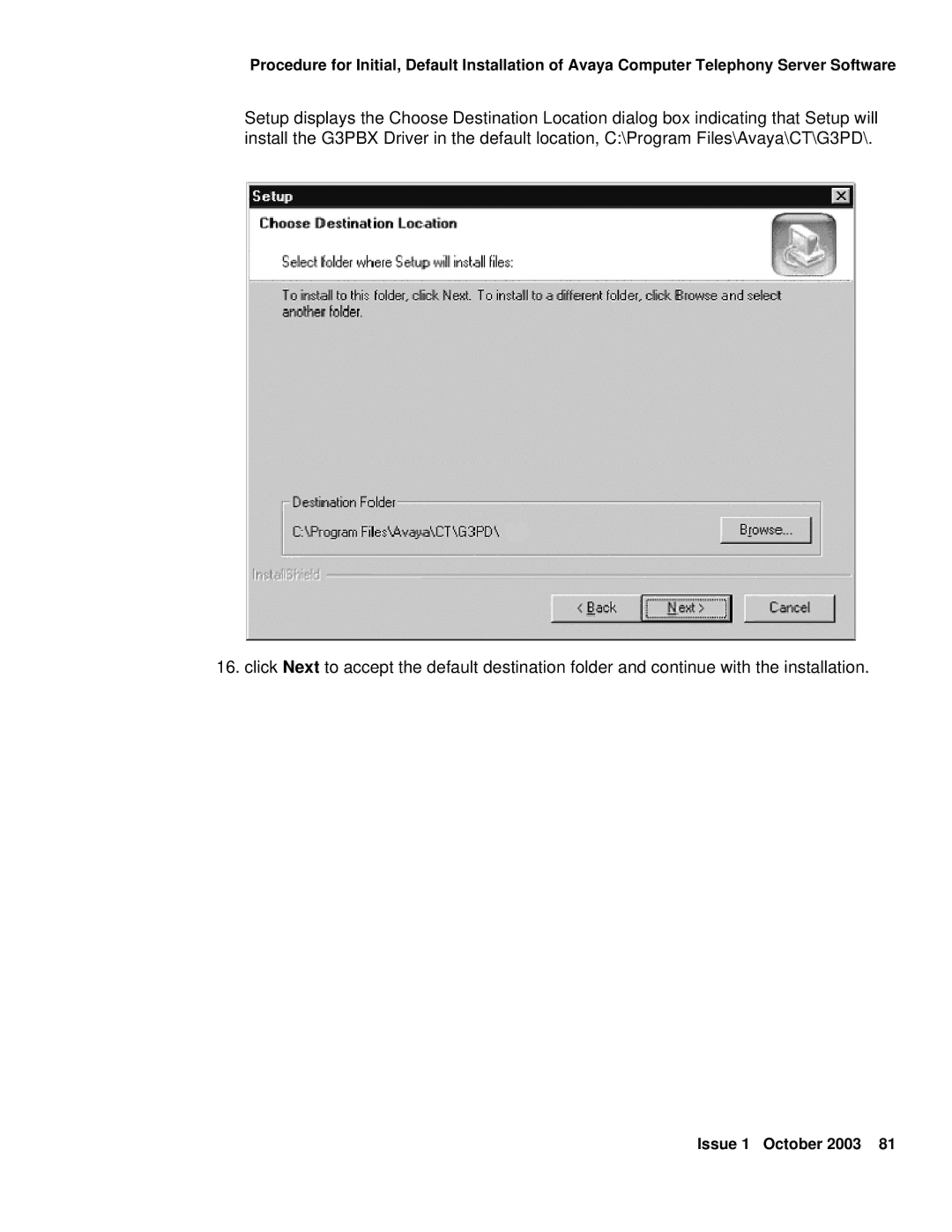 Avaya 1.3 manual Issue 1 October 2003 