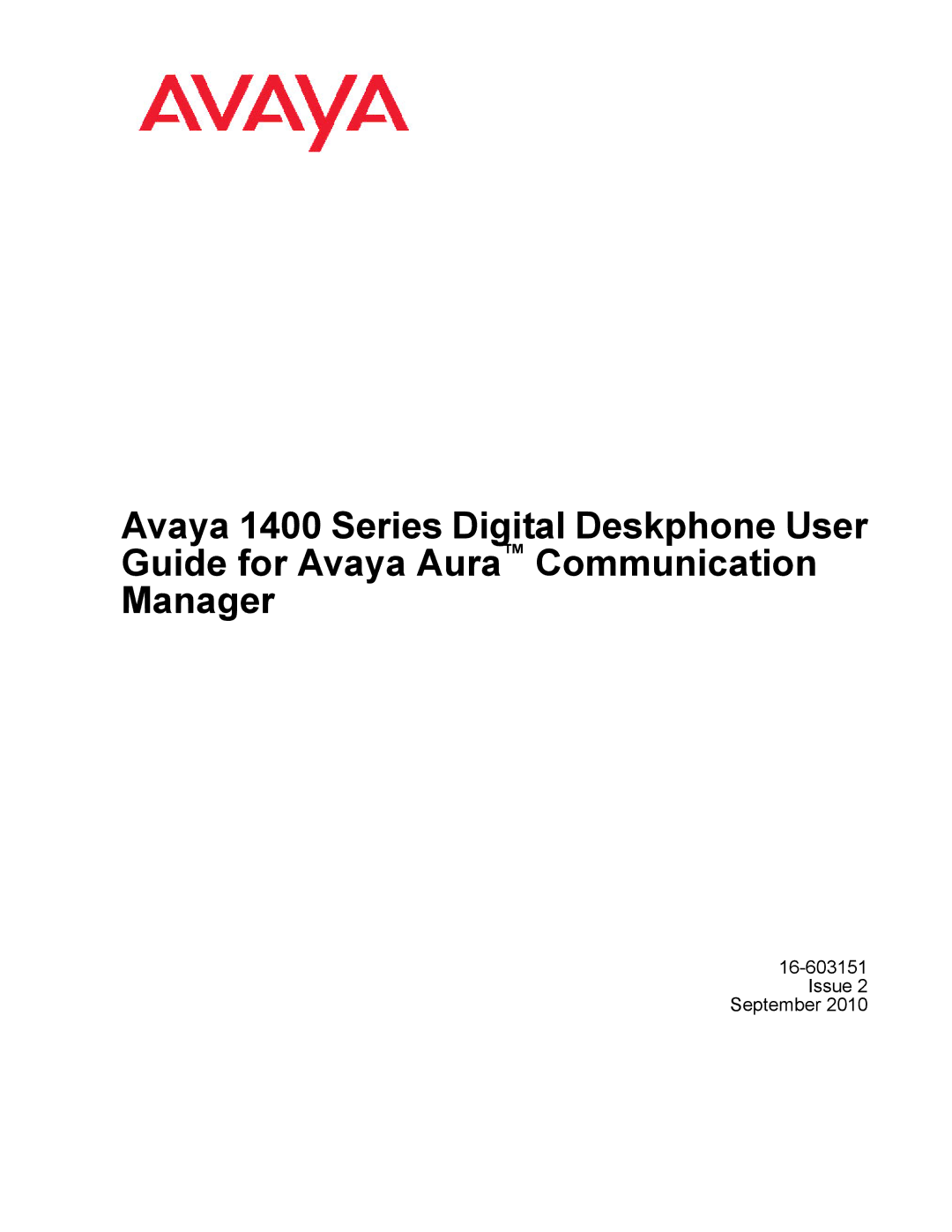 Avaya 1400 Series manual Issue 2 September 