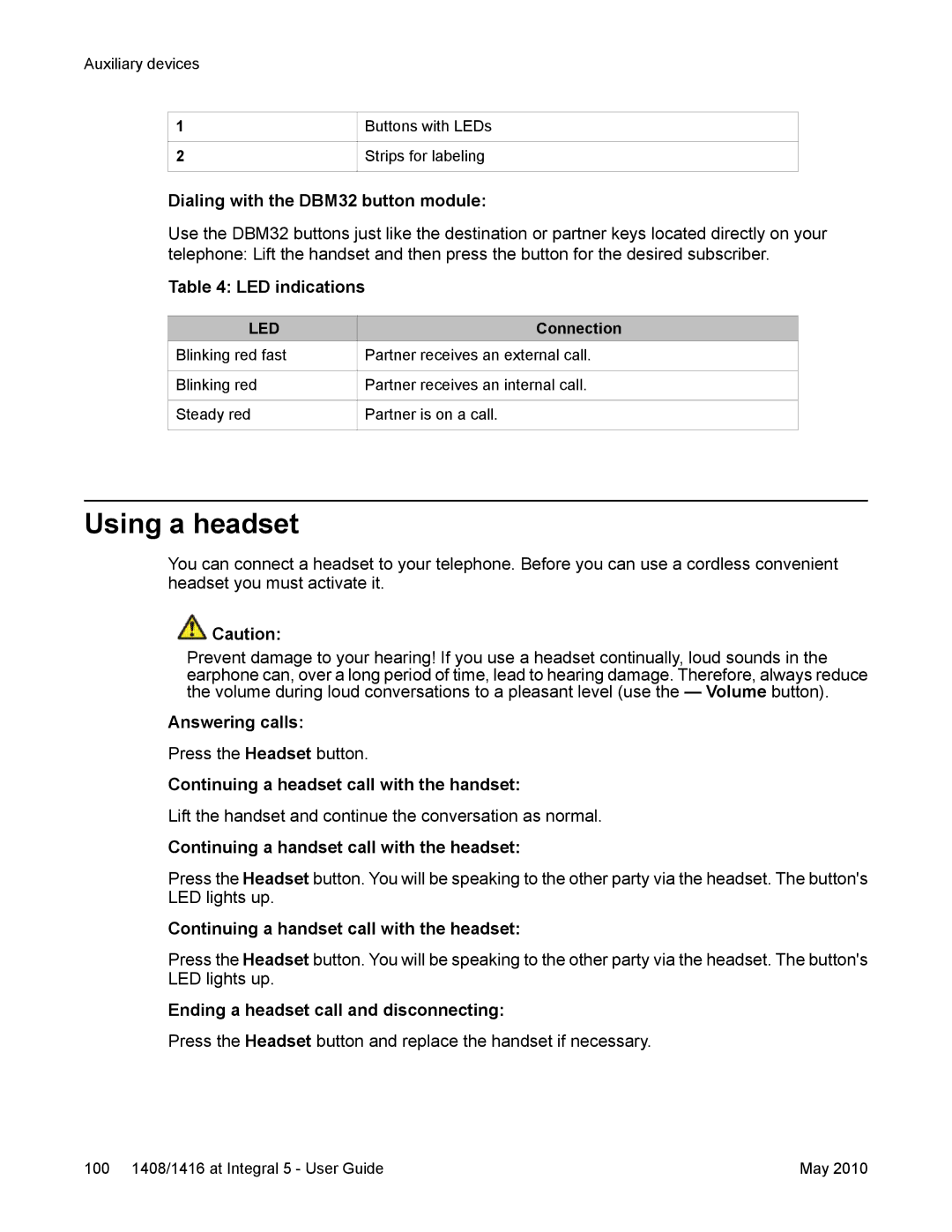 Avaya 1408, 1416 manual Using a headset 