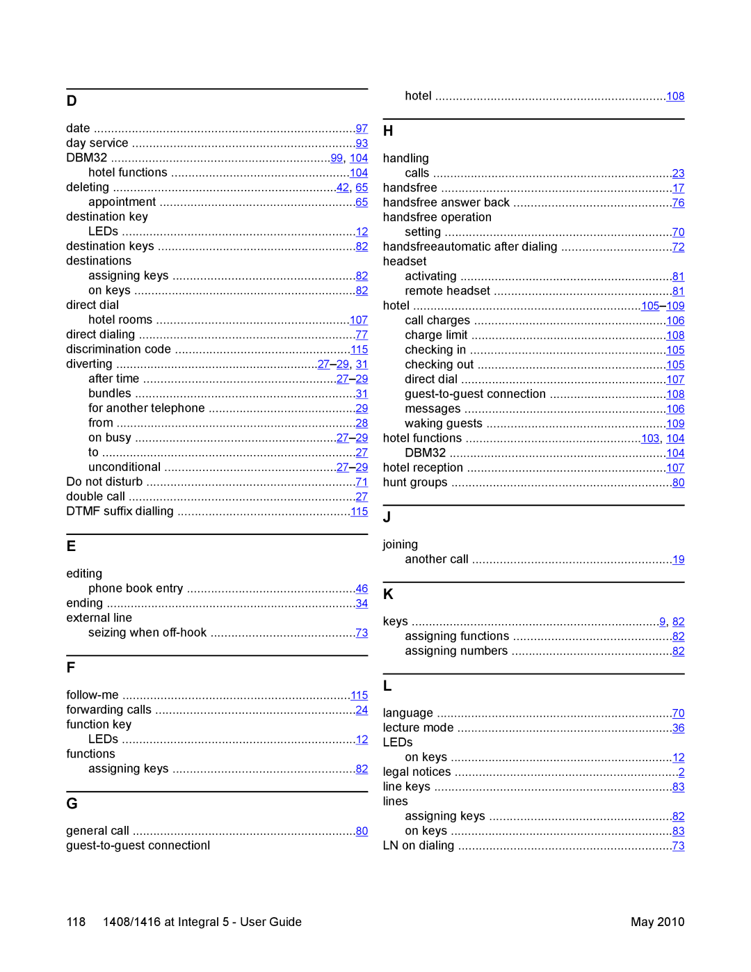 Avaya 1408, 1416 manual Destination key 