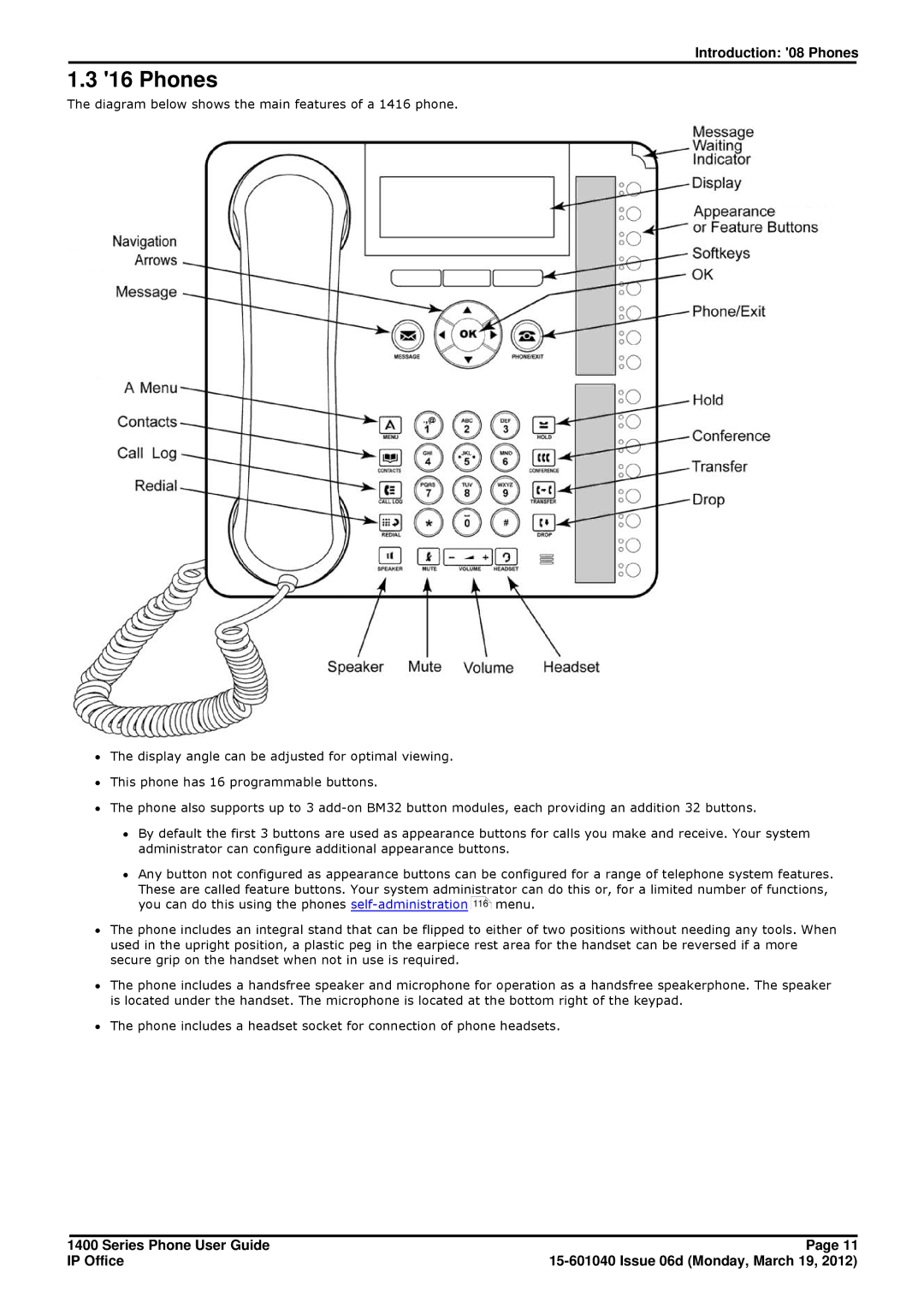 Avaya 15-601040 manual Phones 