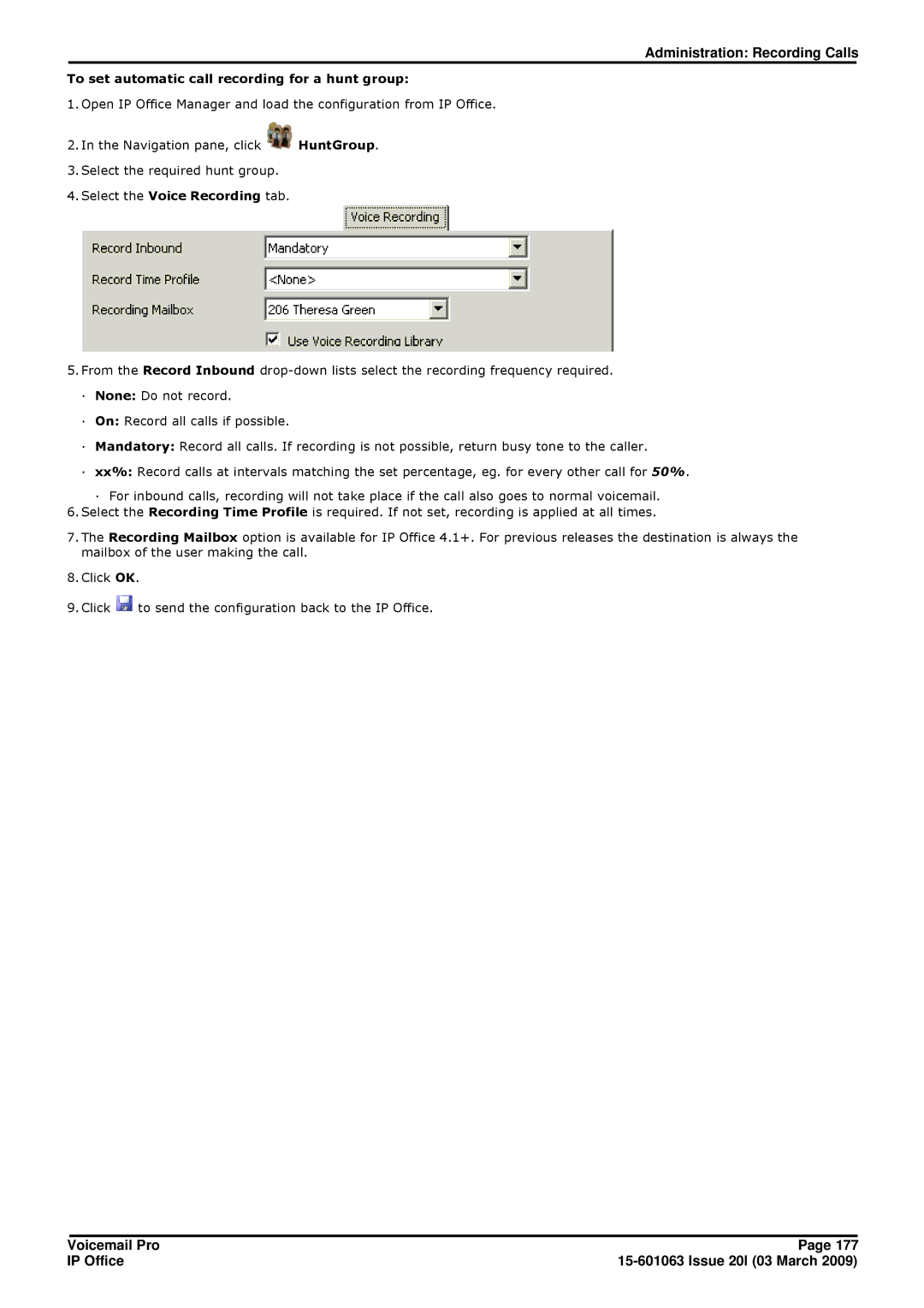 Avaya 15-601063 manual To set automatic call recording for a hunt group 