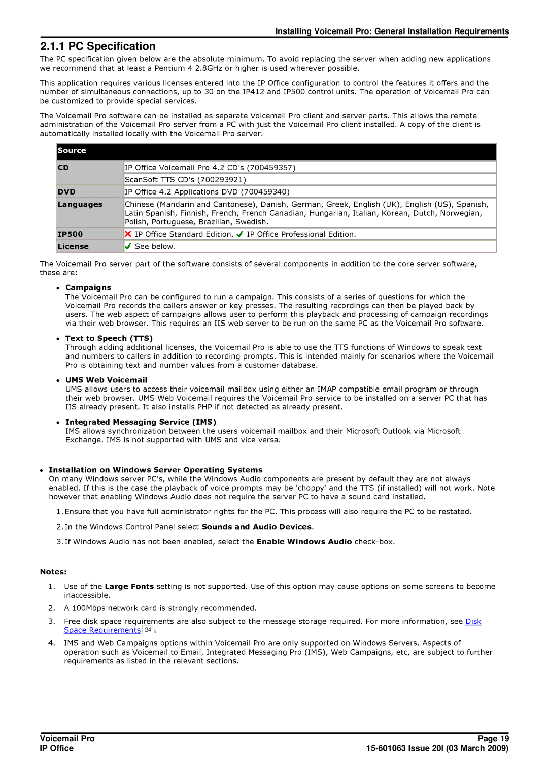 Avaya 15-601063 manual PC Specification 