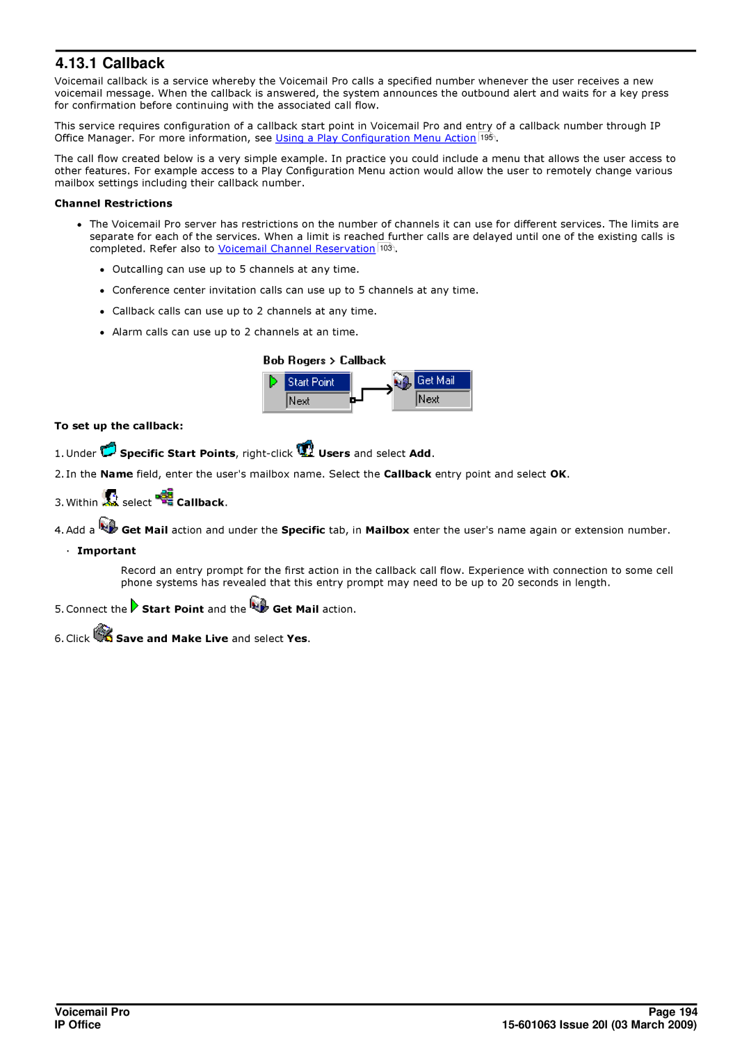 Avaya 15-601063 manual Callback, To set up the callback 