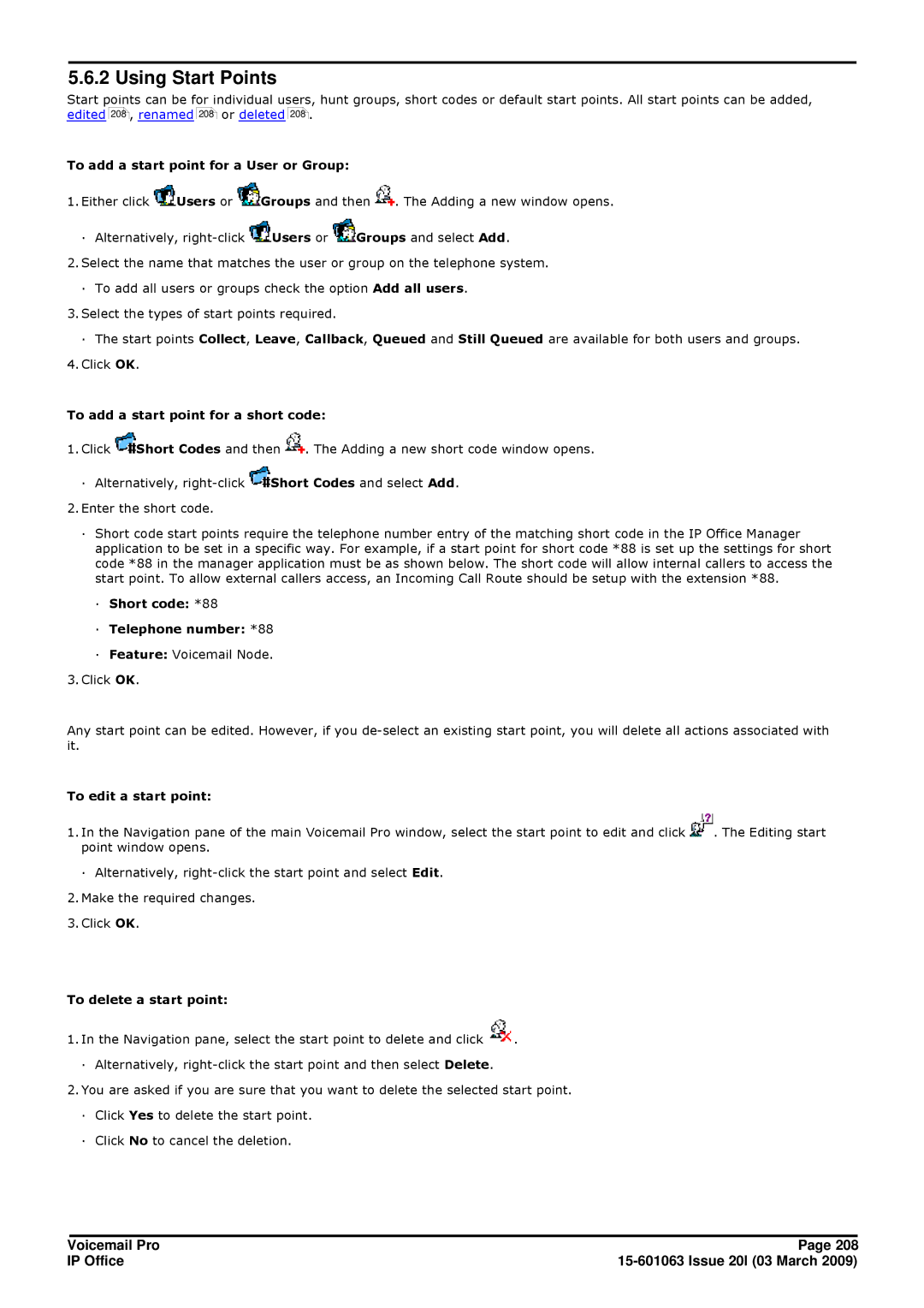 Avaya 15-601063 manual Using Start Points 