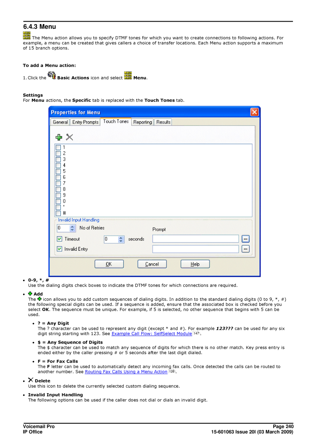 Avaya 15-601063 manual Menu 