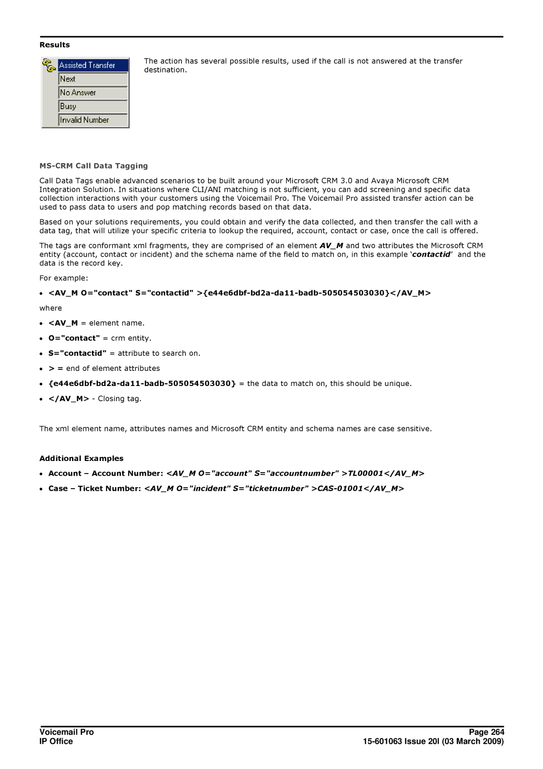 Avaya 15-601063 manual MS-CRM Call Data Tagging, Additional Examples 