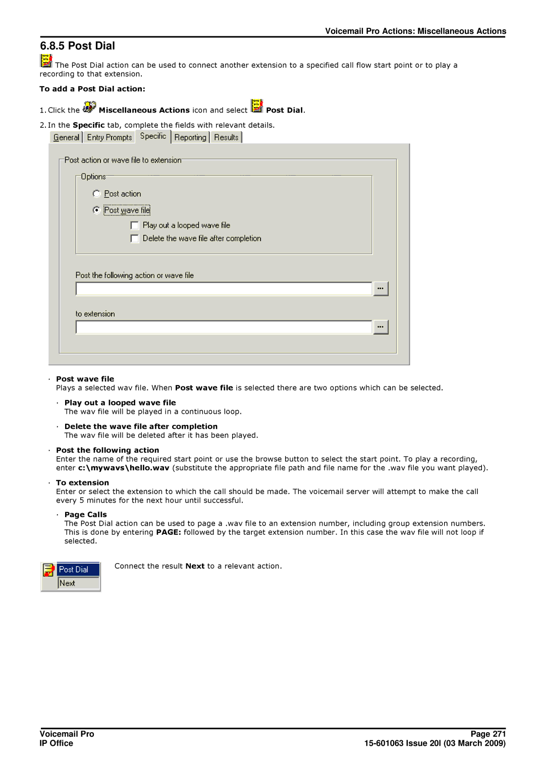 Avaya 15-601063 manual Post Dial 