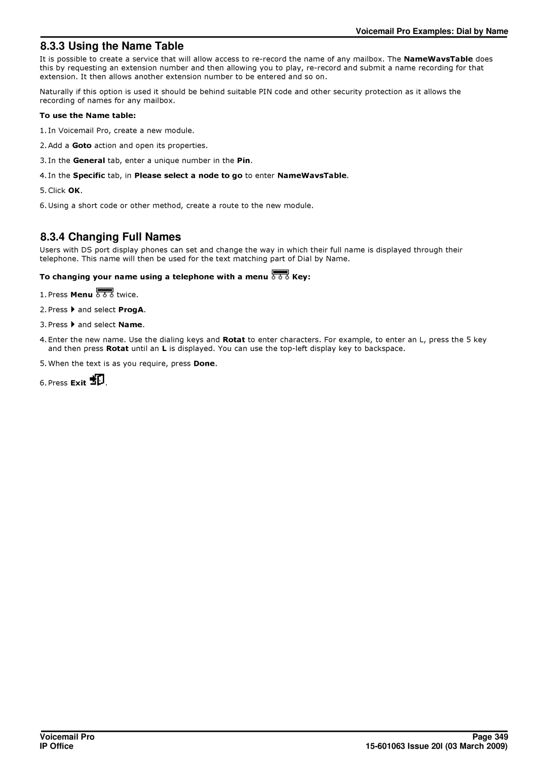 Avaya 15-601063 manual Using the Name Table, Changing Full Names, To use the Name table 