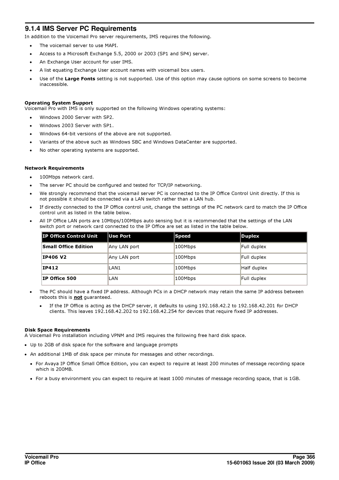 Avaya 15-601063 manual IMS Server PC Requirements 