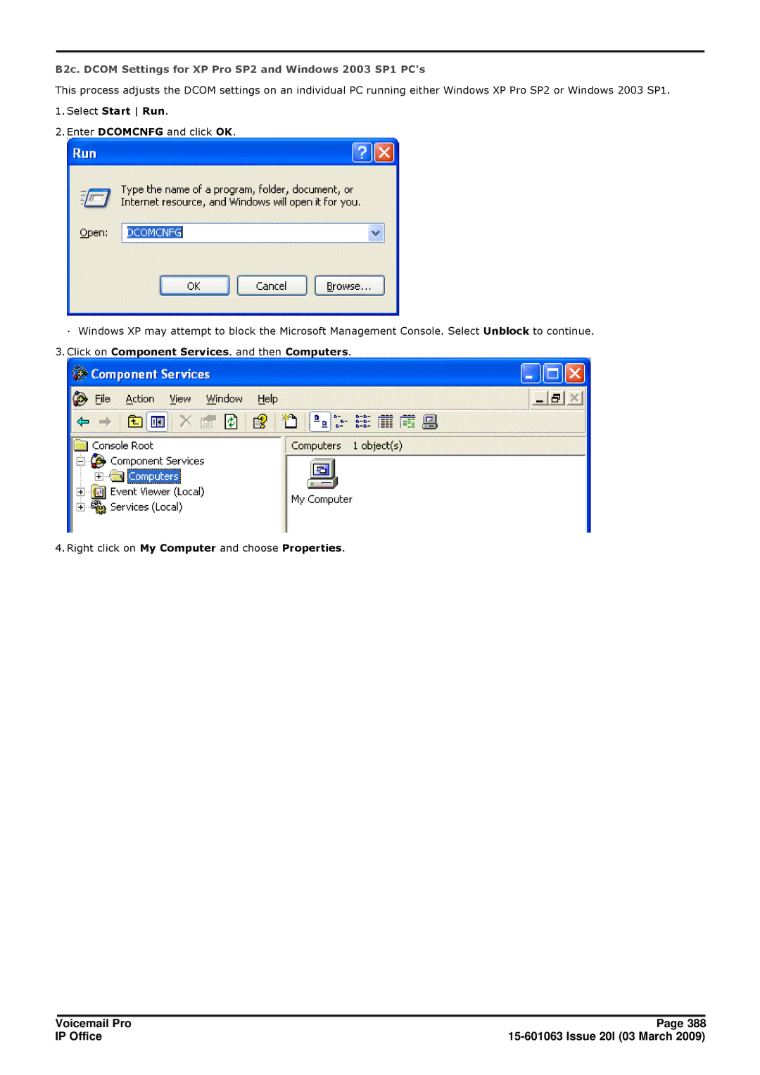 Avaya 15-601063 manual B2c. Dcom Settings for XP Pro SP2 and Windows 2003 SP1 PCs 