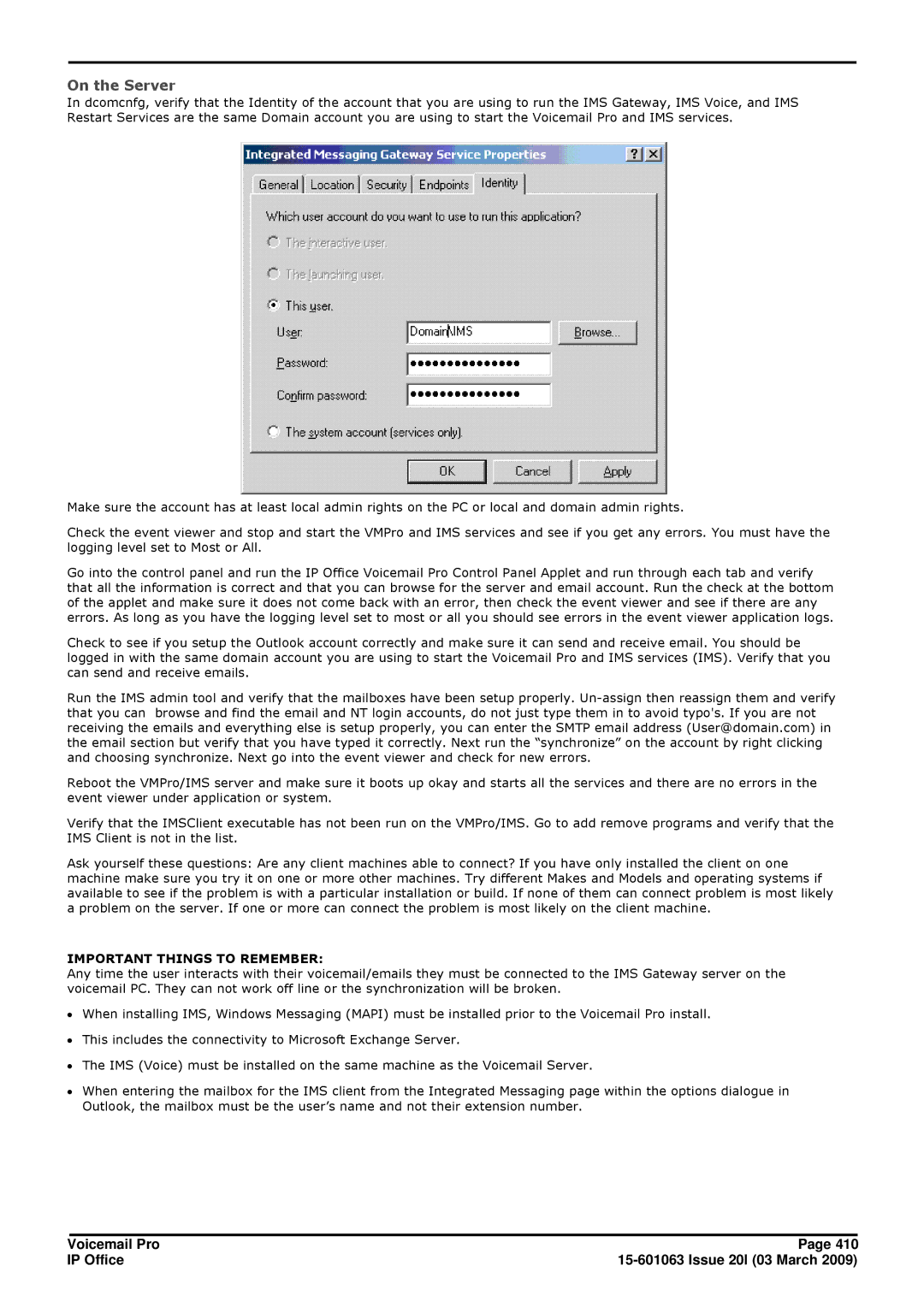 Avaya 15-601063 manual On the Server 