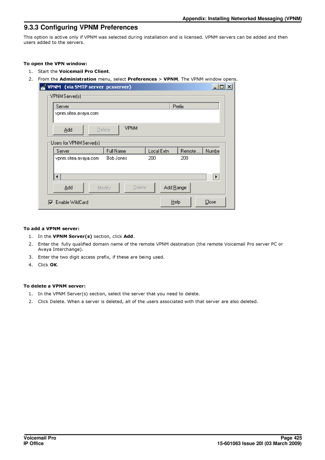 Avaya 15-601063 manual Configuring Vpnm Preferences, To open the VPN window Start the Voicemail Pro Client 