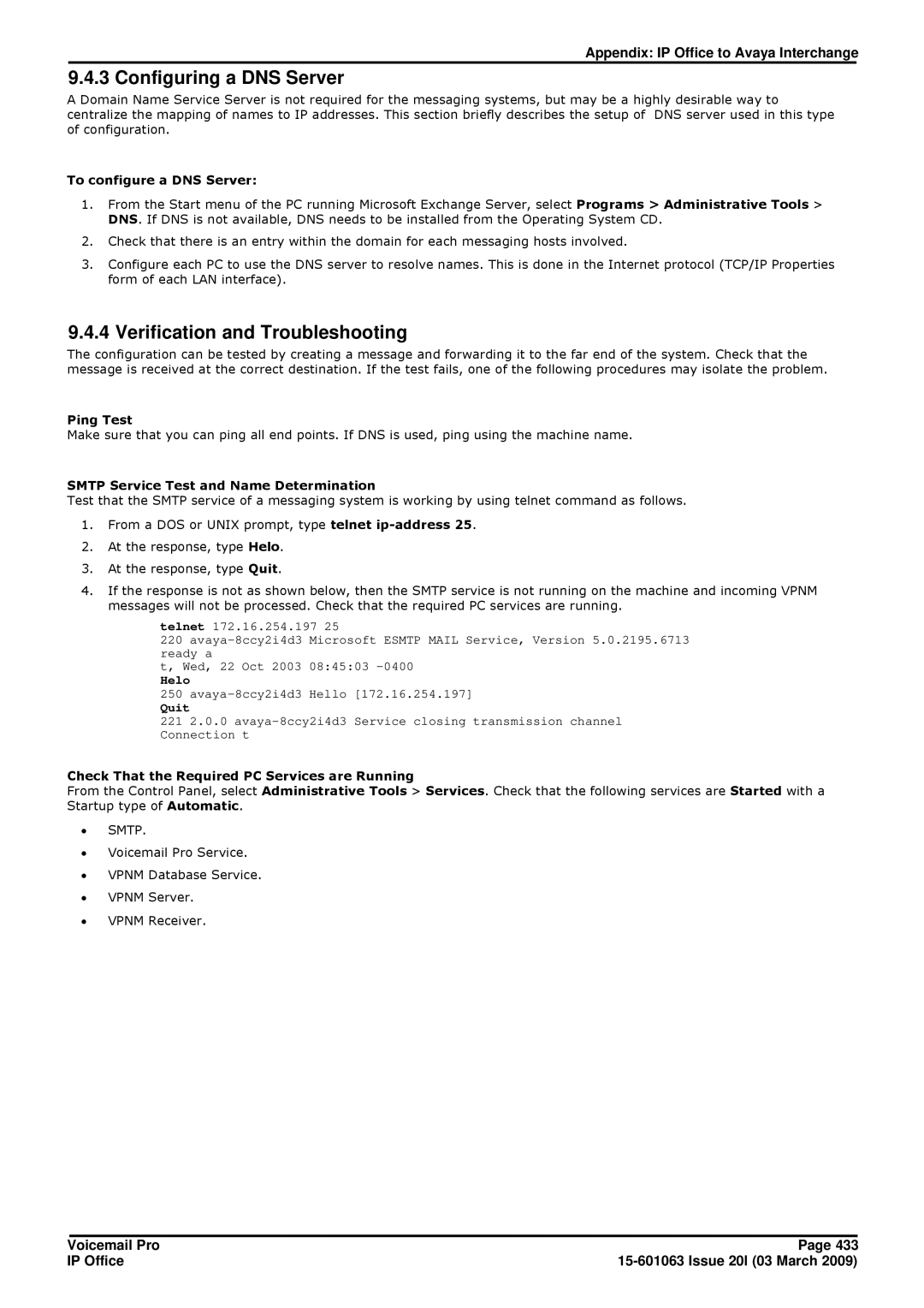 Avaya 15-601063 manual Configuring a DNS Server, Verification and Troubleshooting 