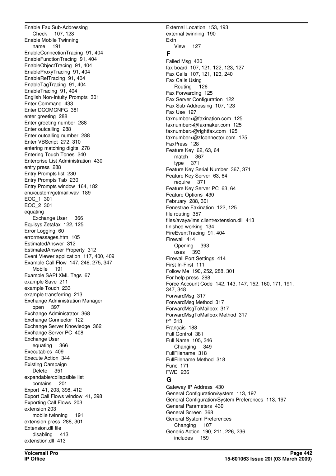 Avaya 15-601063 manual EnableFunctionTracing 91 