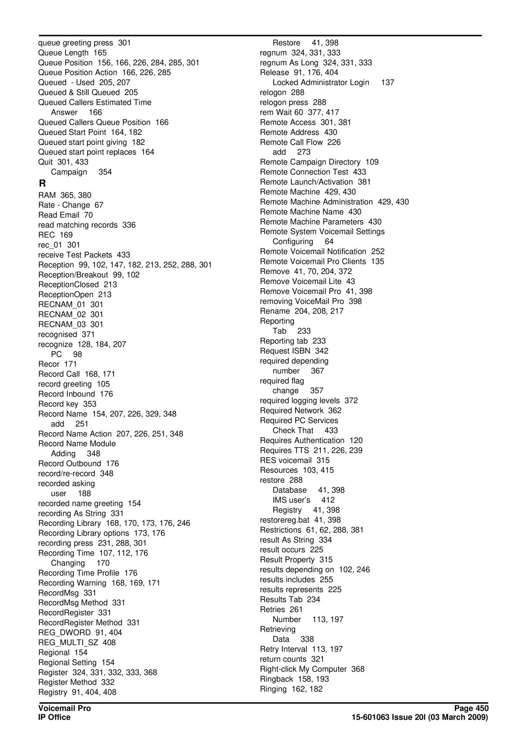 Avaya 15-601063 manual Regmultisz 