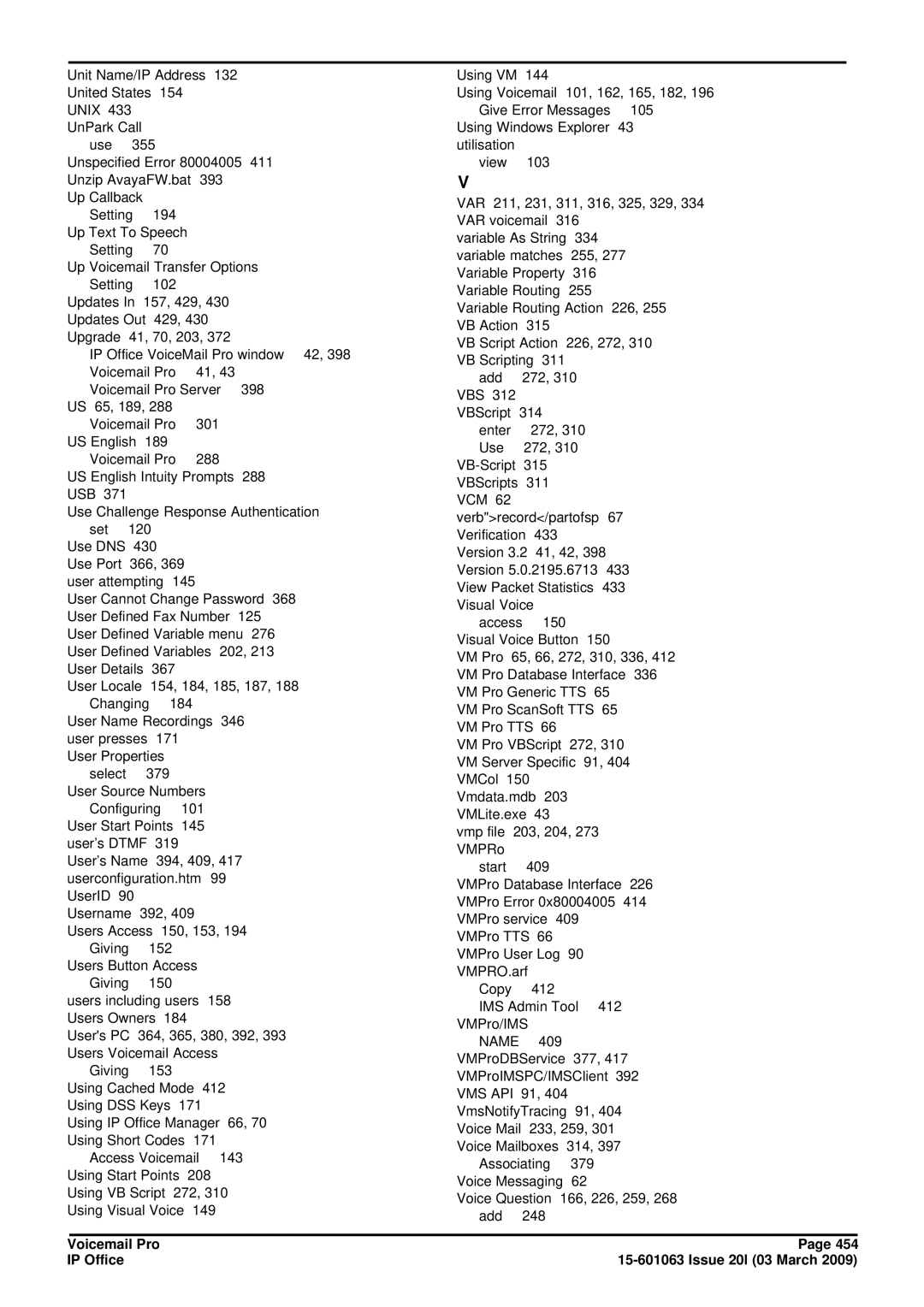 Avaya 15-601063 manual Var 