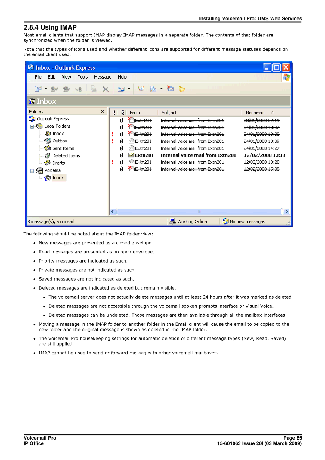 Avaya 15-601063 manual Using Imap 